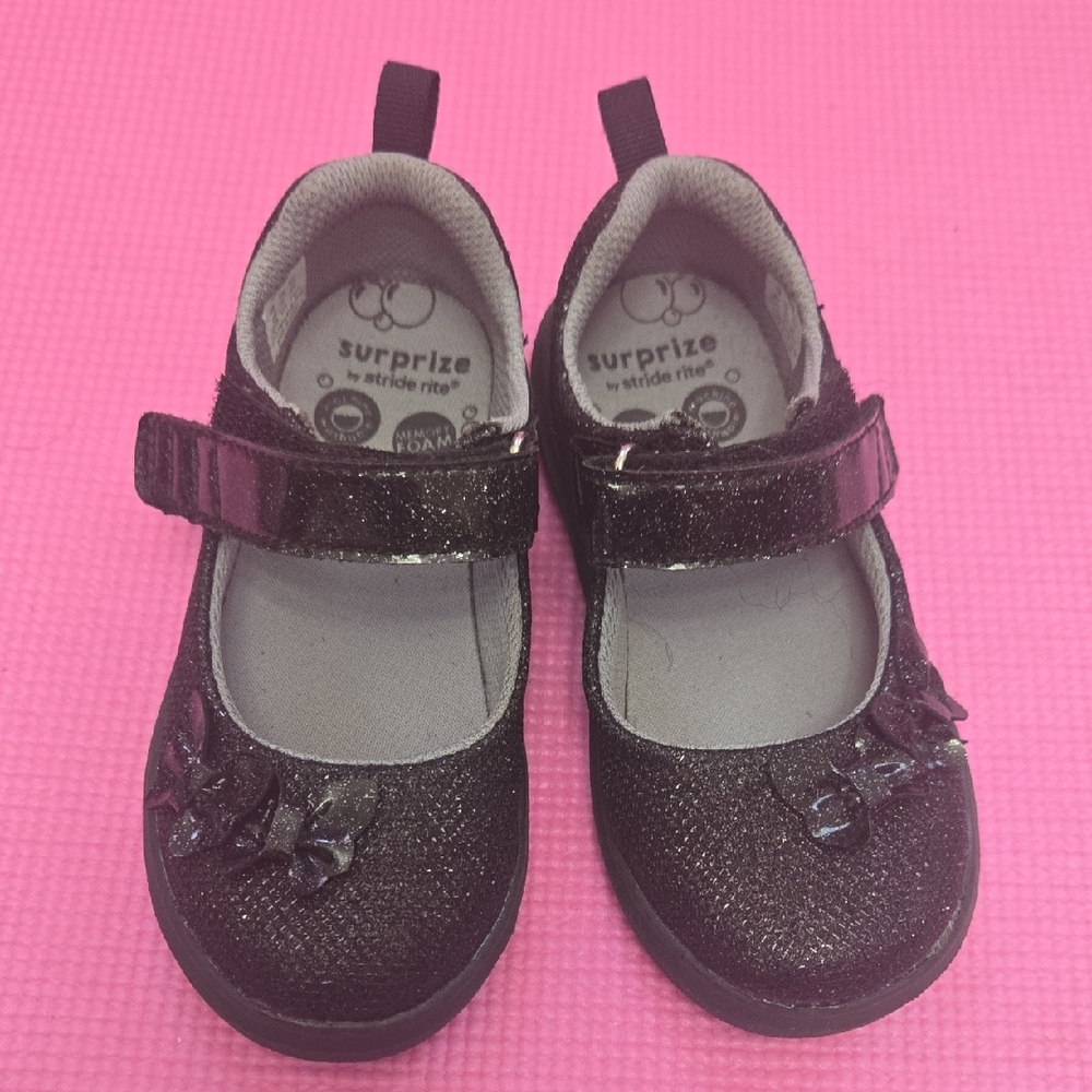 Stride Rite Black Glitter Kids Shoes